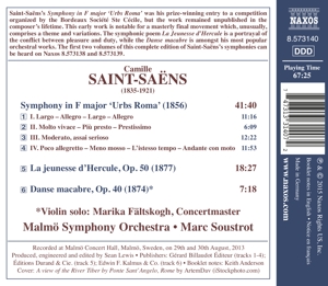 Saint-Saëns: Symphonies vol.3 : Symphonie 'Urbs Roma', Malmö Symph. Orchestra, Marc Soustrot - Afbeelding 2