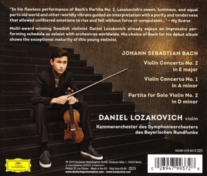 Bach: Violin Concertos Nos.1 & 2, Partita No.2, Daniel Lozakovich, Kammerorchester des Symphonieorchesters des Bayerischen Rundfunks - Afbeelding 2