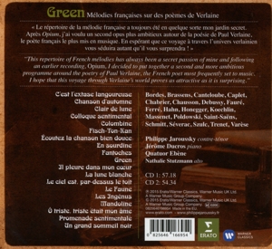 Green - Mélodies Françaises sur des poèmes de Verlaine - Jaroussky, Quatuor Ebène, Ducros - deluxe edition - Afbeelding 2